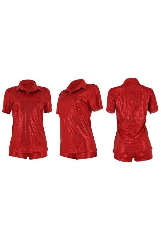 Flarix - Wholesale Top & Skirt Set - Women's - glitter top and shorts set8