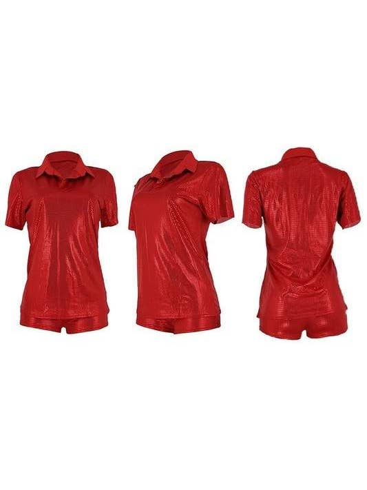 Flarix - Wholesale Top & Skirt Set - Women's - glitter top and shorts set8