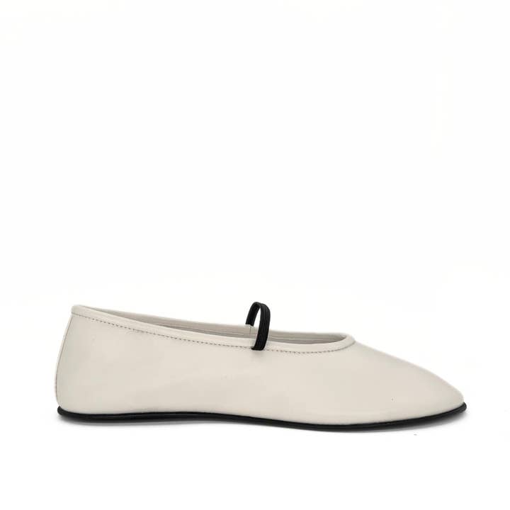 Ravhvidt Læder Sommer Mary Jane for engroshandel hos Amie Rafa