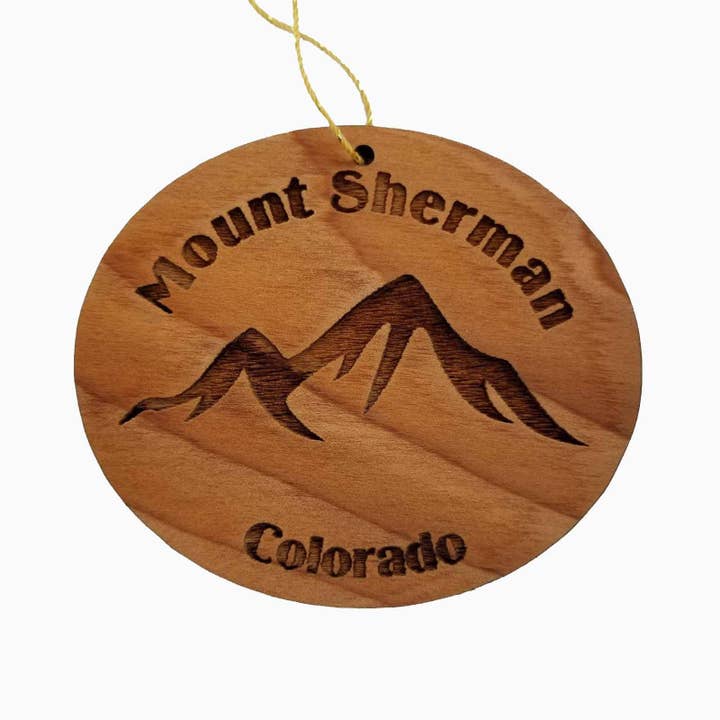 Ornamento Monte Sherman Fatto a Mano in Legno Souvenir del Colorado - 15103 per la vendita all'ingrosso da parte di Happy Wood Products