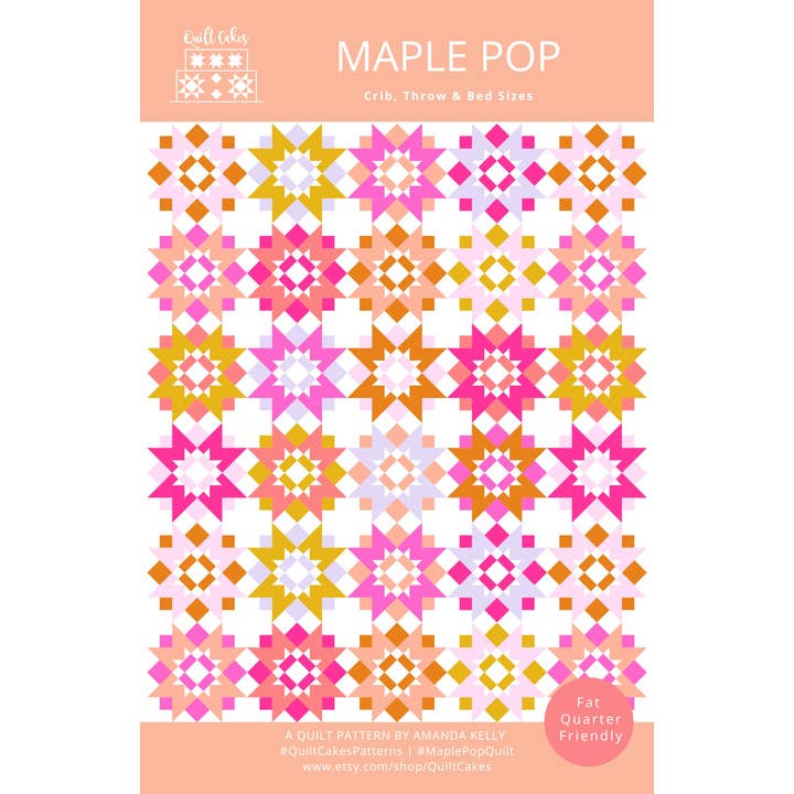 QuiltCakes - Wholesale Craft sewing kit - Maple Pop Quilt Pattern Printed