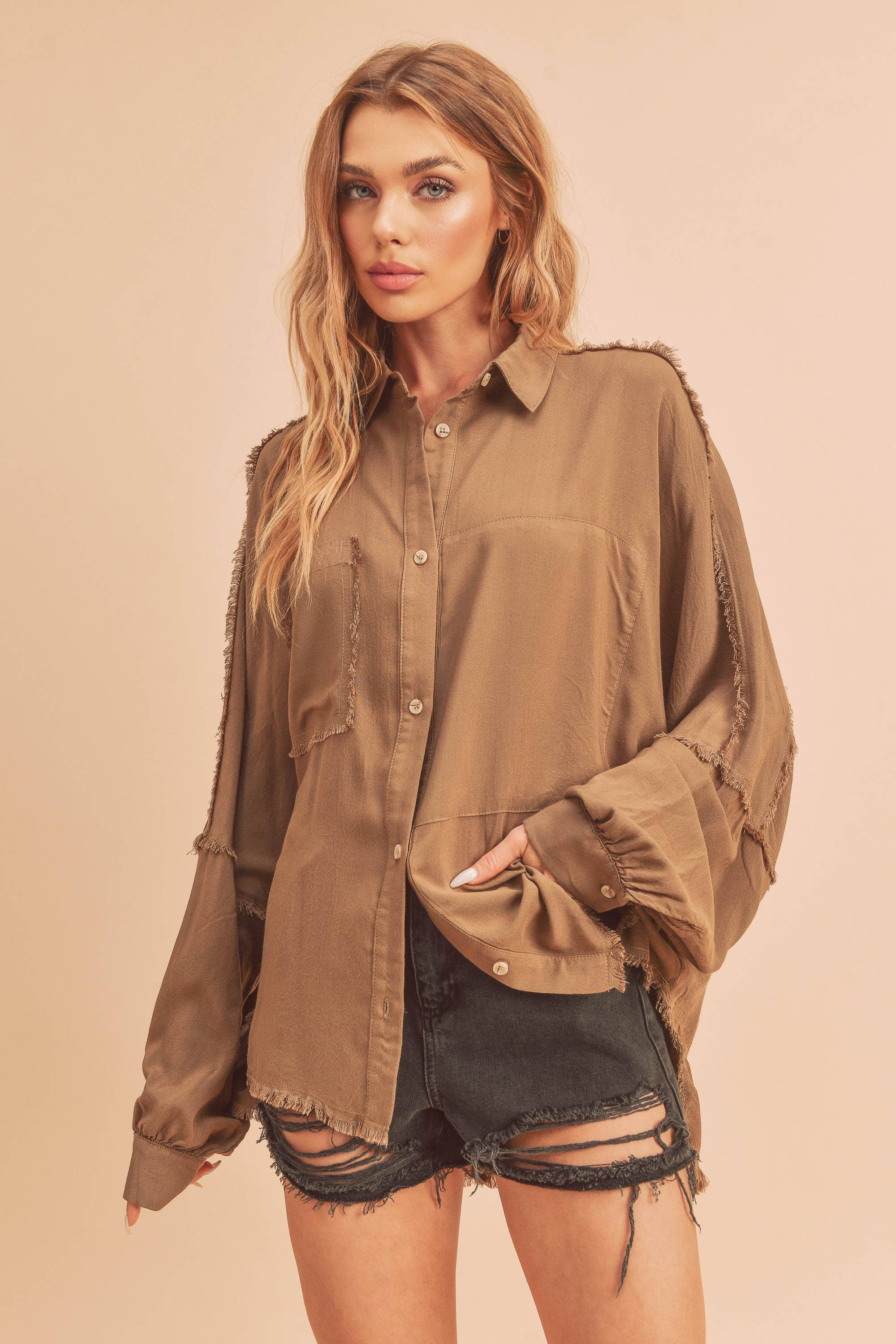 AEMI + CO - Wholesale Button Down Shirt - Women's - 879AK Delilah Shirt49