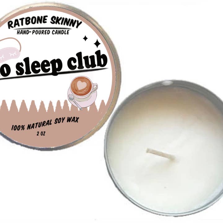 No Sleep Club Candle for wholesale by ratbone skinny + the oddball club