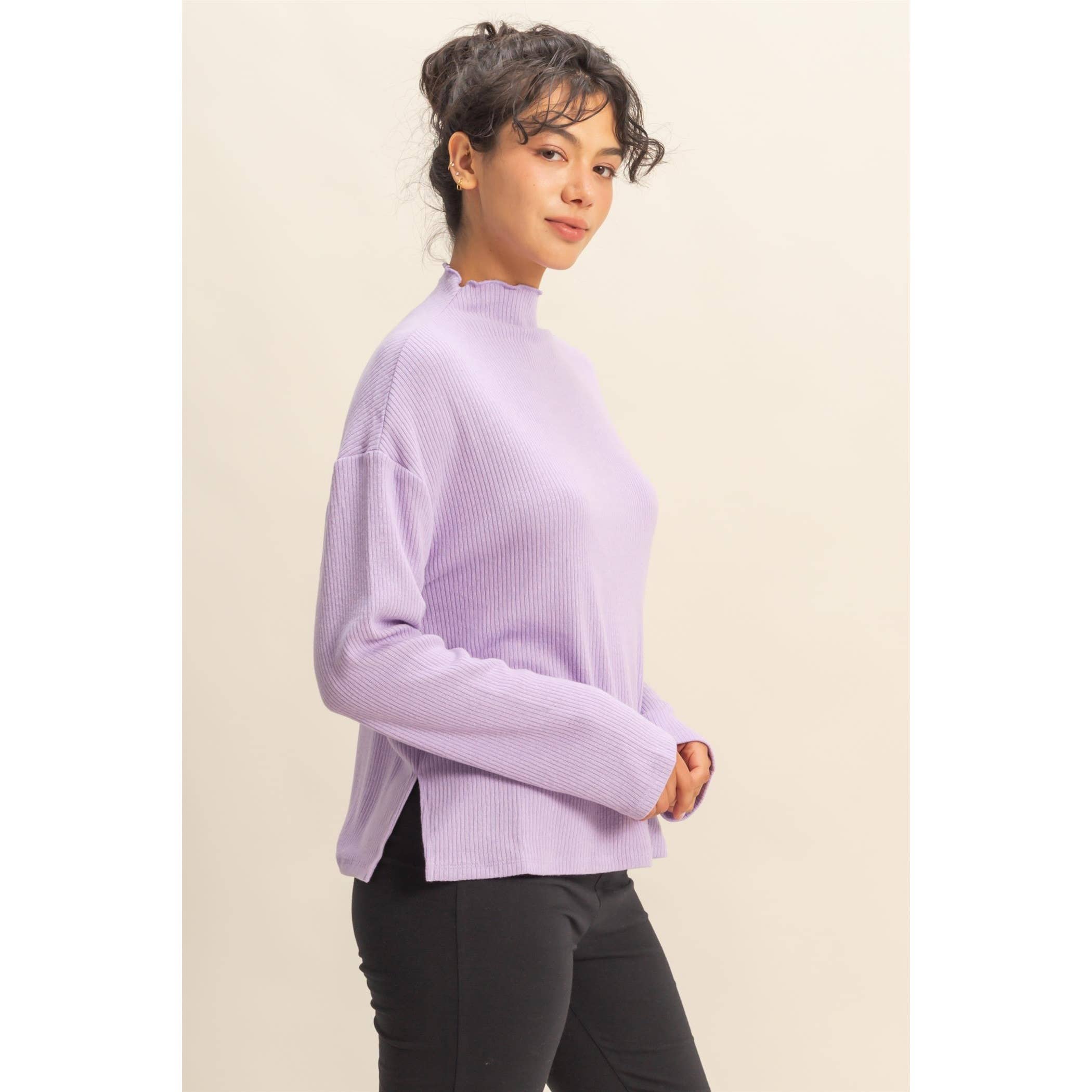 HYFVE - Wholesale Shirt - Women's - Oversized High Neck Top With Side Slit6