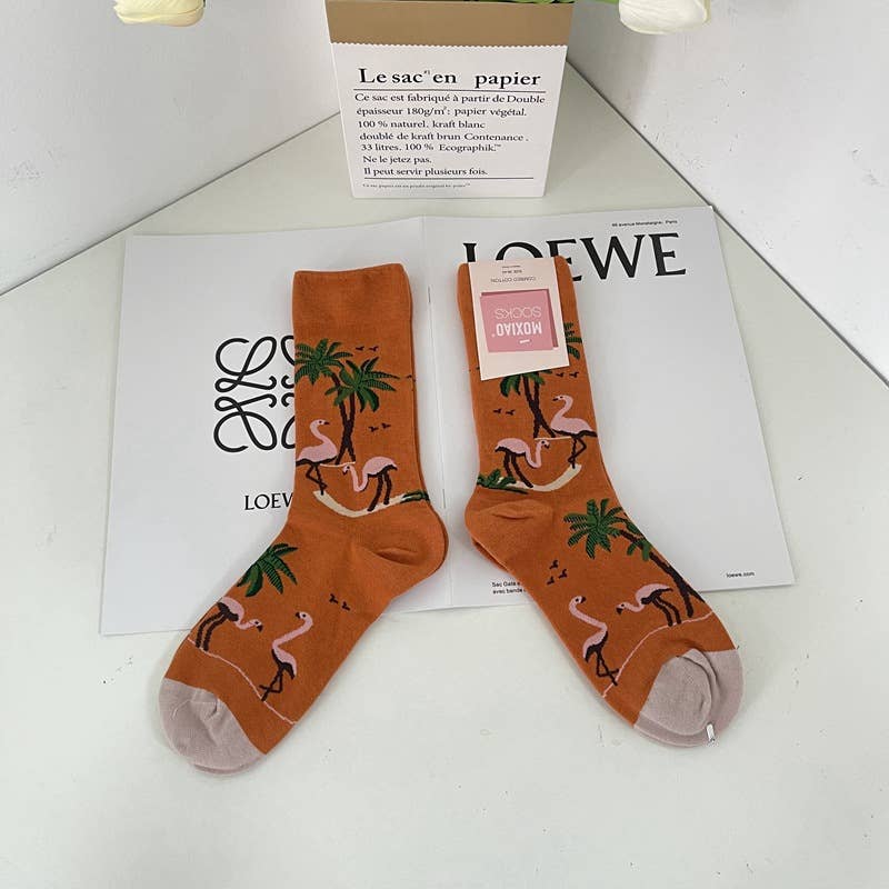 Tourtiwi - Wholesale Socks - Unisex - Retro Art Abstract Print Mid-Calf Socks10