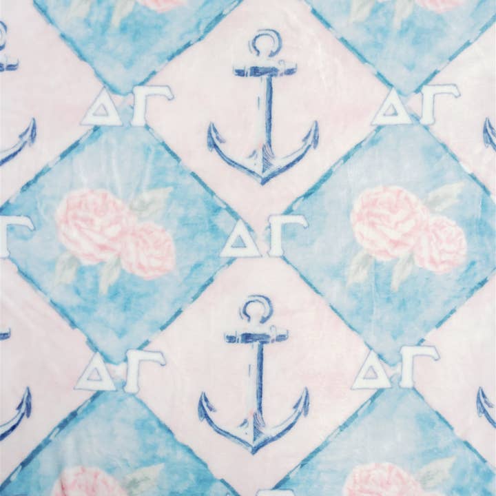 Gracefully Made Art - Wholesale Throw Blanket - Delta Gamma Flannel Fleece Blanket, Sorority 4