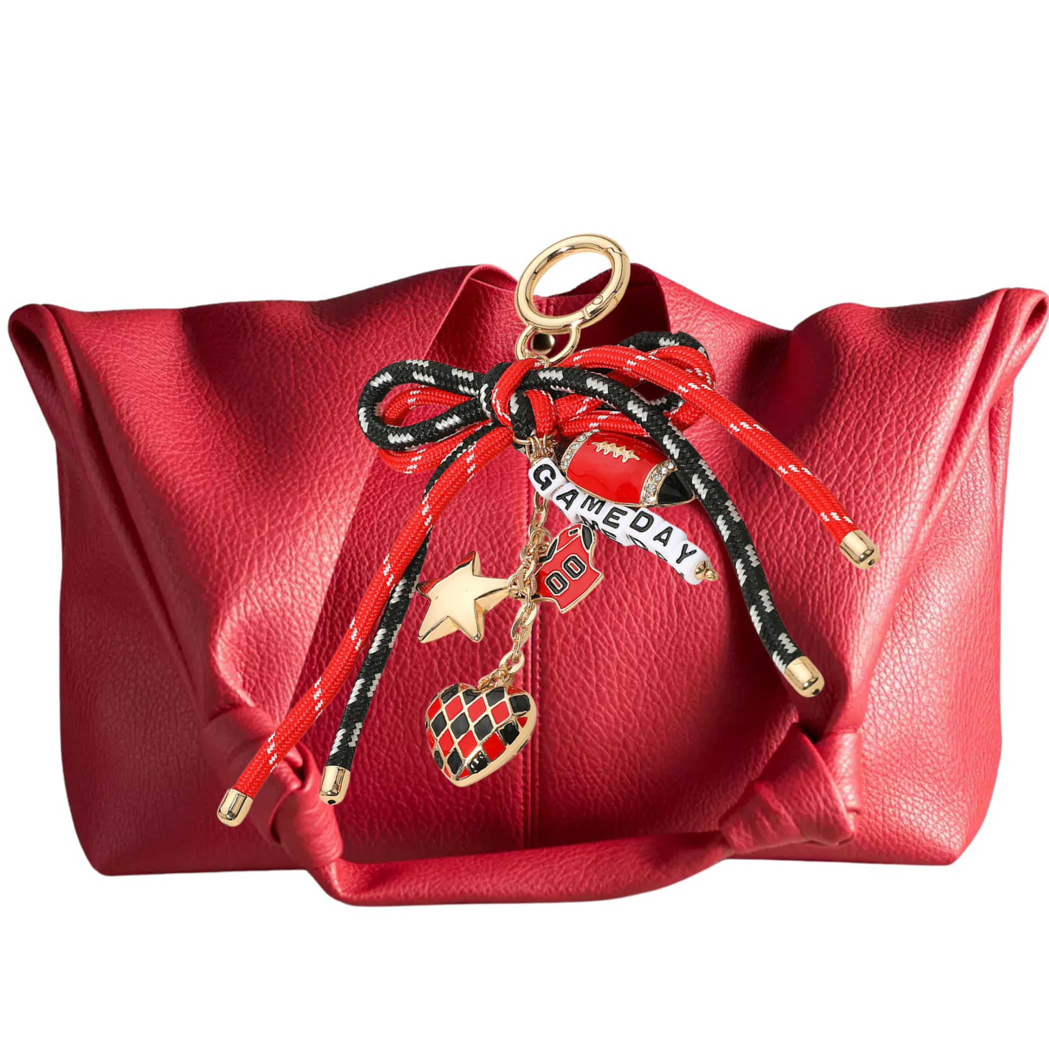 Boho Grow Studio – wholesale Keychain – Women's – Football Georgia RED & BLACK GAMEDAY Bag Charm Bead Keychain1