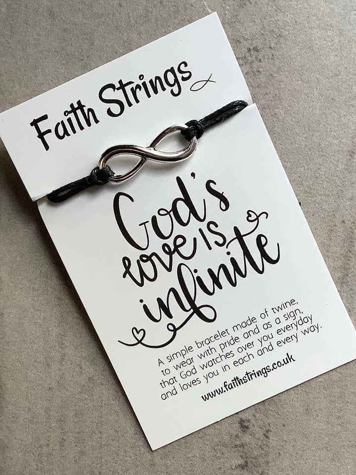 God's Love Infiniy Charm Faithstrings Wish Gift Bracelet for wholesale by Faithstrings