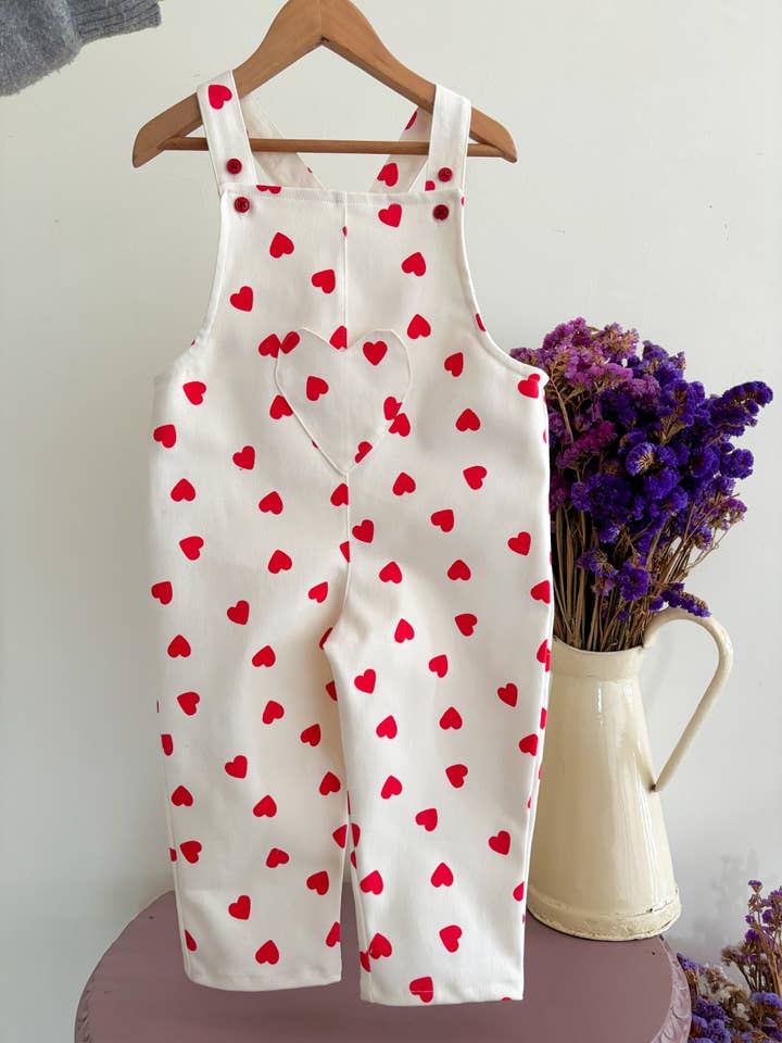 Hearts Motif Jumpsuit for wholesale by Maria Jasmim Baby & Child