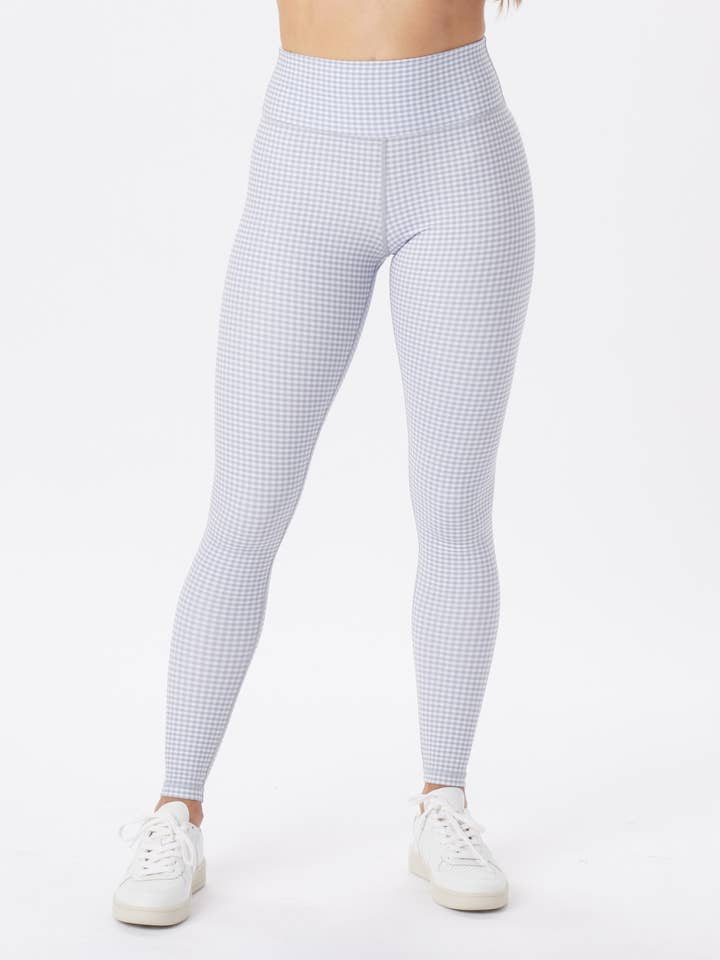 Leggings sensuali: Silver Fog Gingham Plaid per la vendita all'ingrosso da parte di Glyder