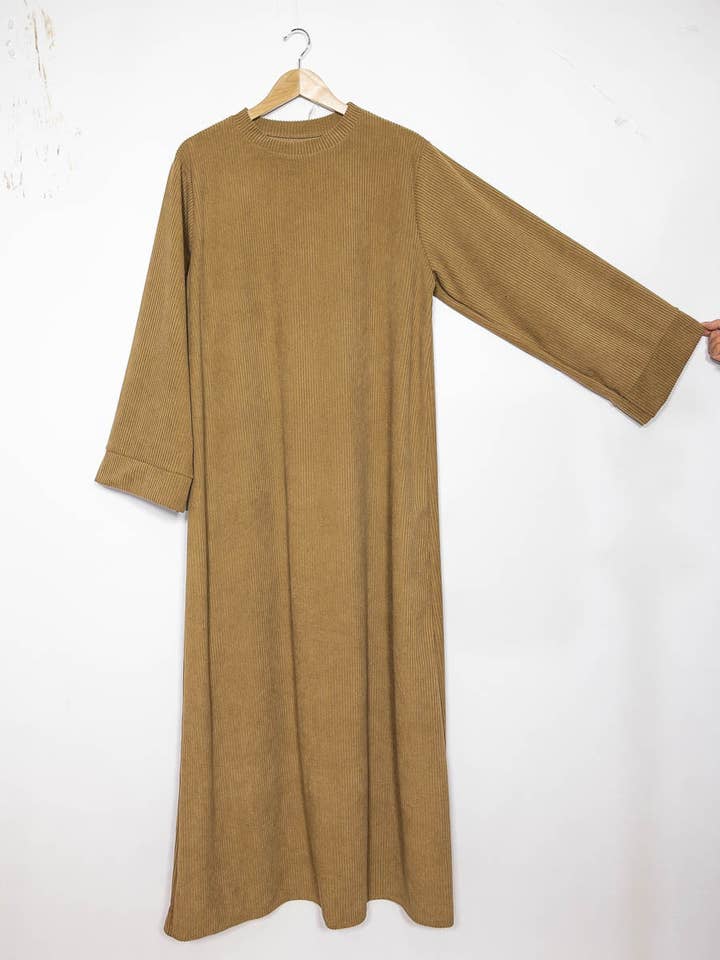 IDEAL OUTFIT - Vente Robe – femme - Abaya longue ref:2393B-côtelé5