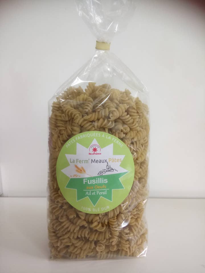 Fusillis Ail et Persil aux oeufs 500g pour la vente par La Ferm'Meaux Pâtes