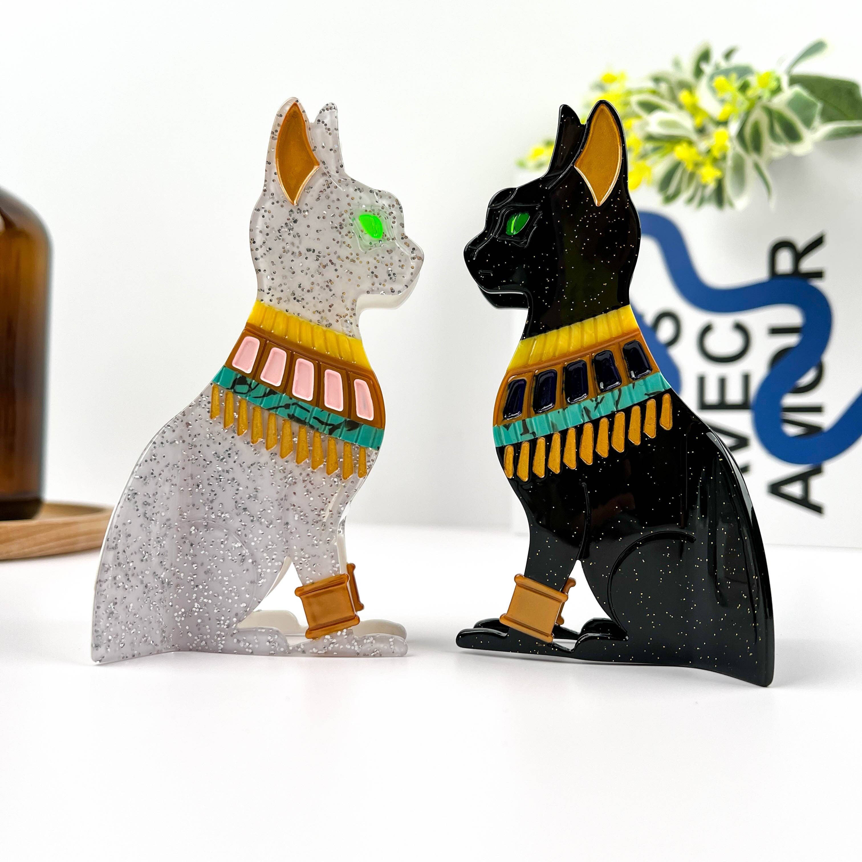 TheDivaSoap - Vente Pince à cheveux – femme - Pince à cheveux mignonne pour chat égyptien, pince à cheveux pour animaux6