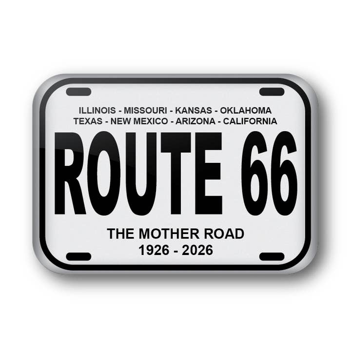 Route 66 License Plate for wholesale by BetterMagnets.com by Design Studio 88 Inc