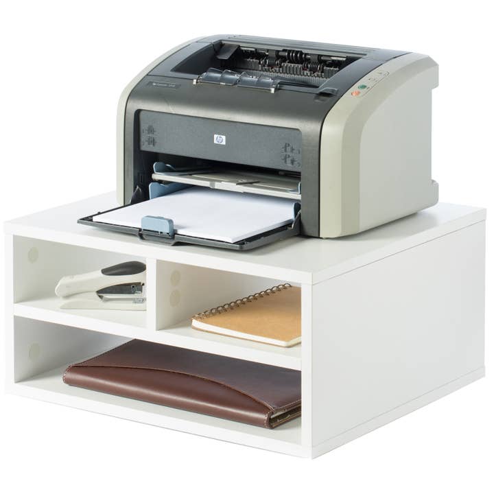 Quickway Imports - Wholesale Desk Organizer - Printer Stand Wood Office Desktop Compartment Organizer