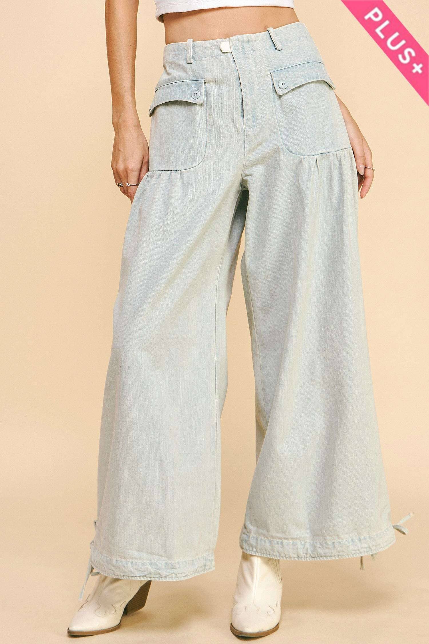 Davi & Dani - Venta al por mayor Pantalones - Mujer - ADEMÁS DE PANTALONES DE MEZCLILLA AJUSTABLES CON ABERTURA ANCHA1