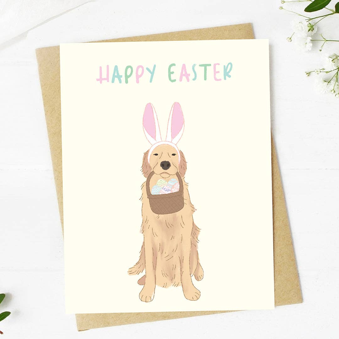 Big Moods - Wholesale Easter Card - Happy Easter Dog In Bunny Ears & Basket Card3