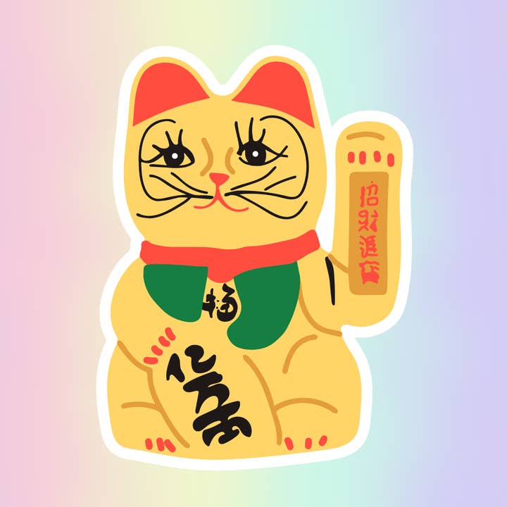 Little Sumo - Wholesale Sticker - Lucky cat maneki neko vinyl sticker0