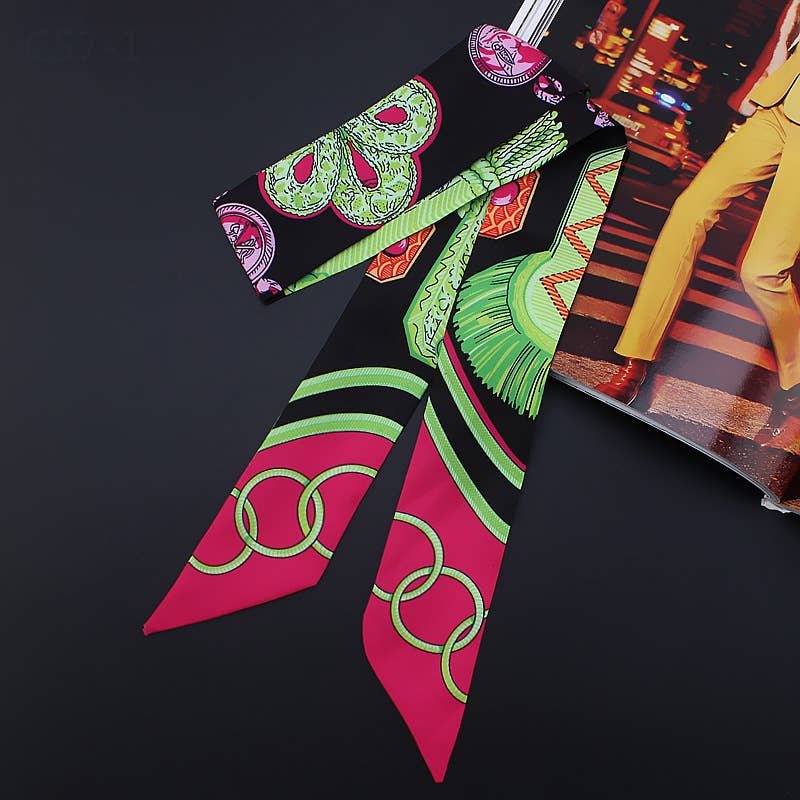 Winding River – wholesale Scarf – Women's – Epaulette Ribbon Tie Scarf and Round Orange Gift Box2