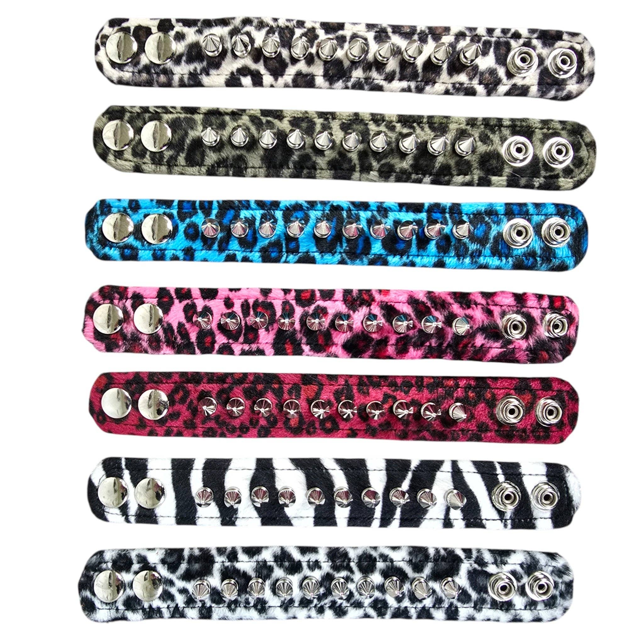 Funk Plus - Vente Bracelet jonc - Bracelet manchette léopard à pointes, 1 rangée, largeur 2,5 cm12