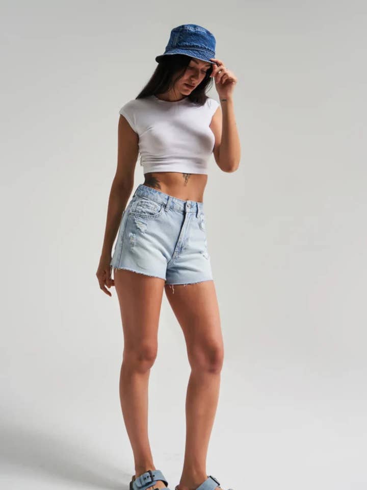 Pantalones Cortos de Mezclilla Cruda para venta al por mayor de My 9Teen