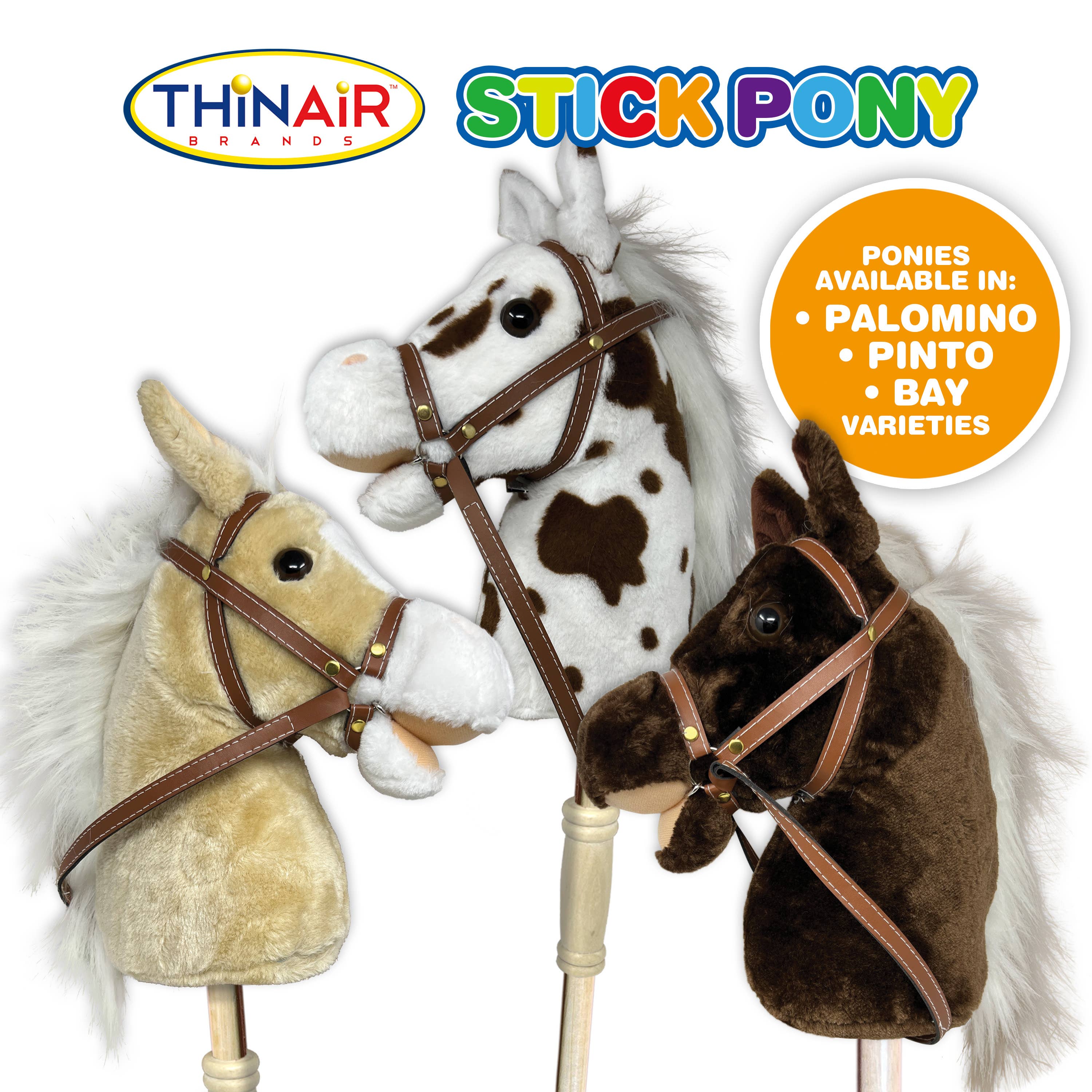 Thin Air Brands - Wholesale Classic Toy - Kids - Stick Pony - Brown Palomino with sounds Hobby Horse4