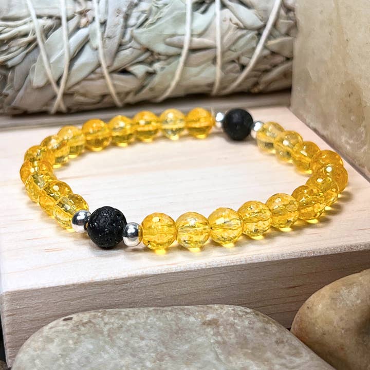 8mm Citrien etherische olie diffuser armband voor wholesale door One Zero Eight