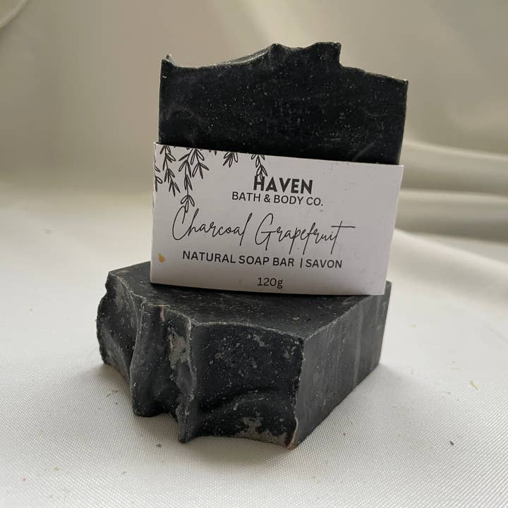 Charcoal Grapefruit Soap Bar for wholesale by Haven Bath & Body Co.