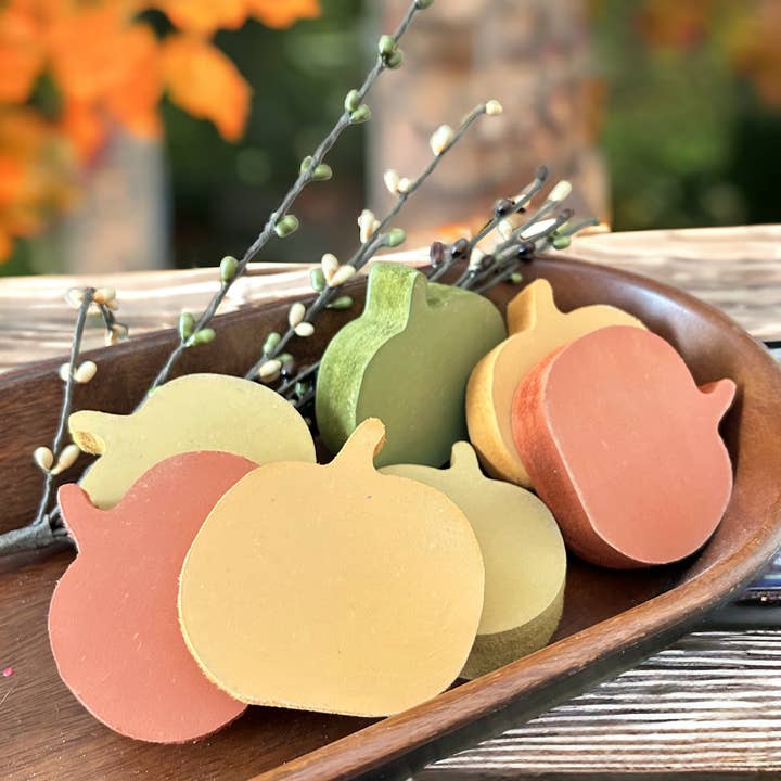 Primitive/rustikt træ MINI græskarskålfyldere - sæt med 4 for engroshandel hos Inkwood Crafters