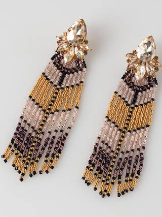 Colombianske fjerdingle øreringe, glasfiber og stål for engroshandel hos Moonbow Creative Jewelry