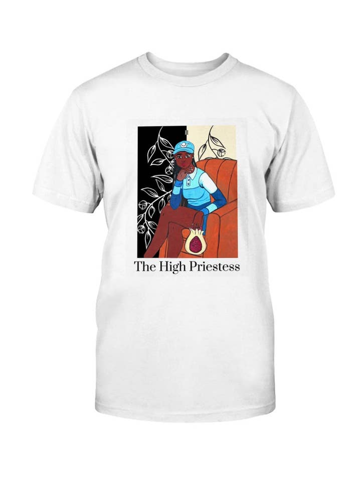 D. Ridley Designs - Wholesale Screen Printed T-Shirt - Women's - The High Priestess Tarot Card T-Shirt2