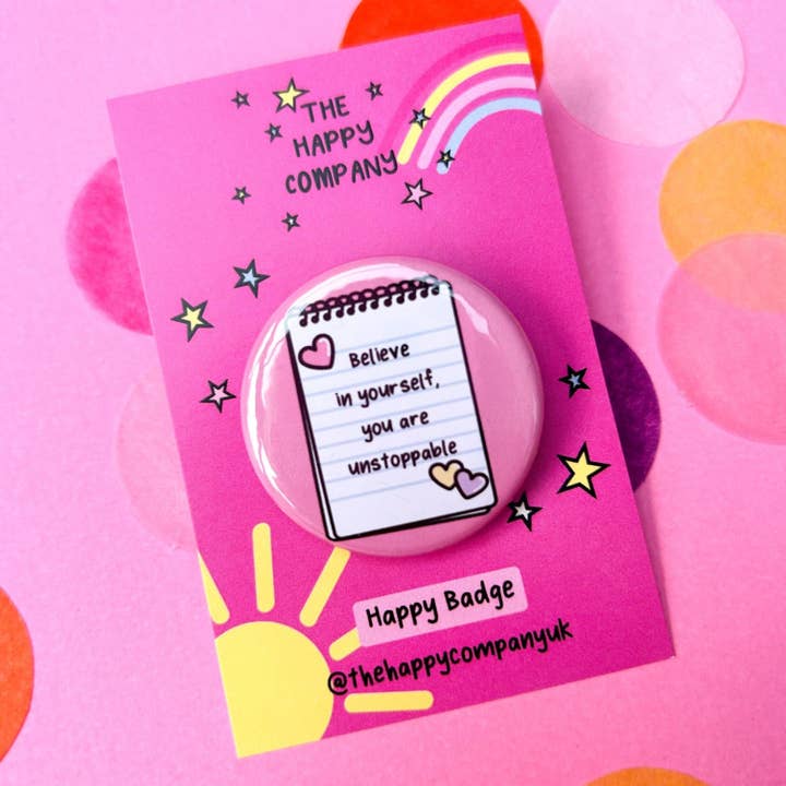 Believe In Yourself Notebook Badge for wholesale by The Happy Company