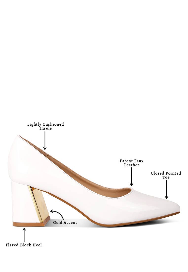 Rag Company – wholesale Low heels – Women′s – Zaila Metallic Accent Block Heel Pumps8