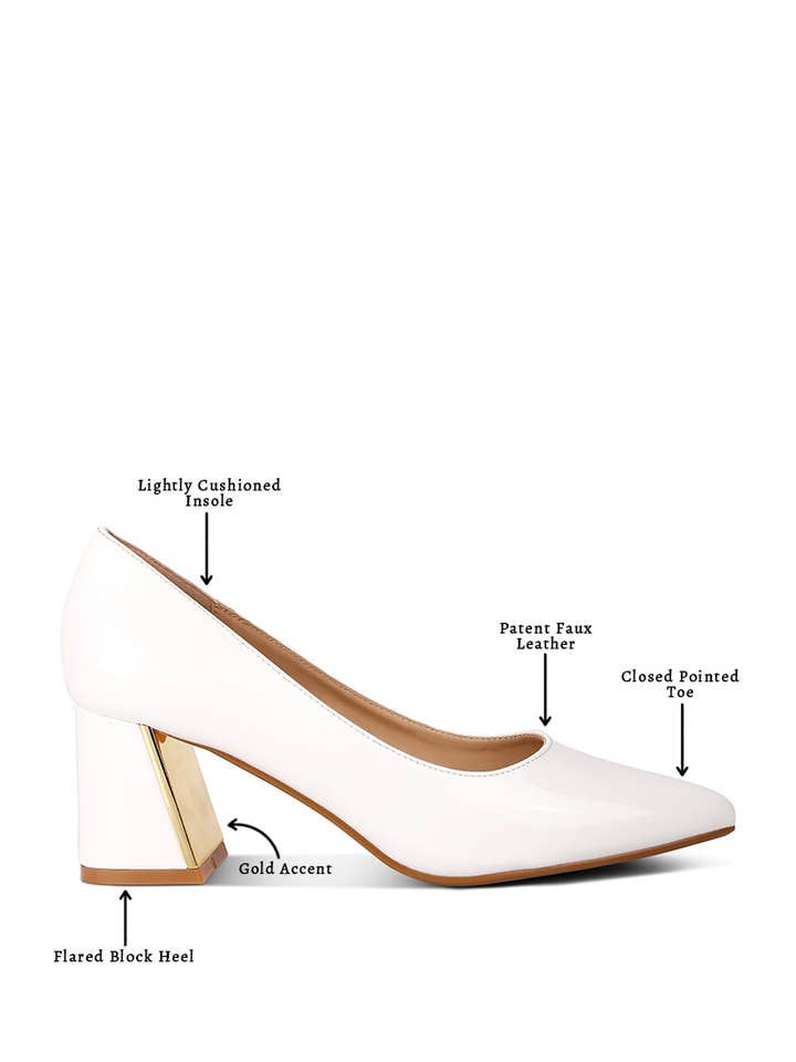 Rag Company – wholesale Low heels – Women′s – Zaila Metallic Accent Block Heel Pumps8