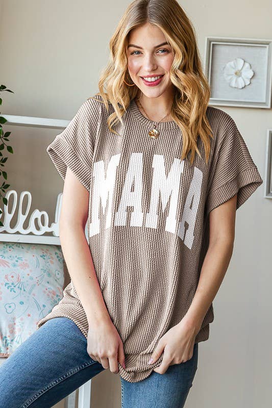 HEIMISH – wholesale Tunic – Women’s – ET7523-10 SOLID RIBBED LETTERING TOP5