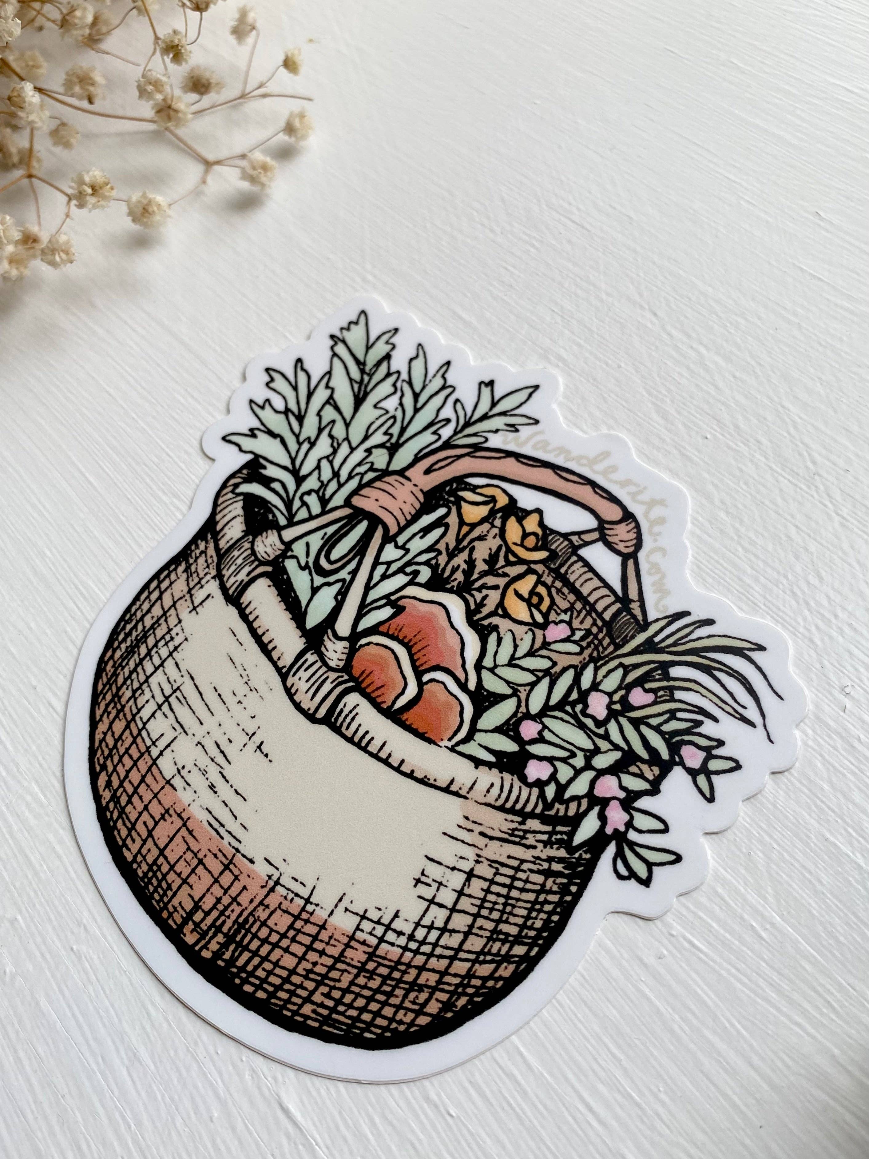 Wanderite - Wholesale Sticker - Wildcraft Herb Basket Sticker4