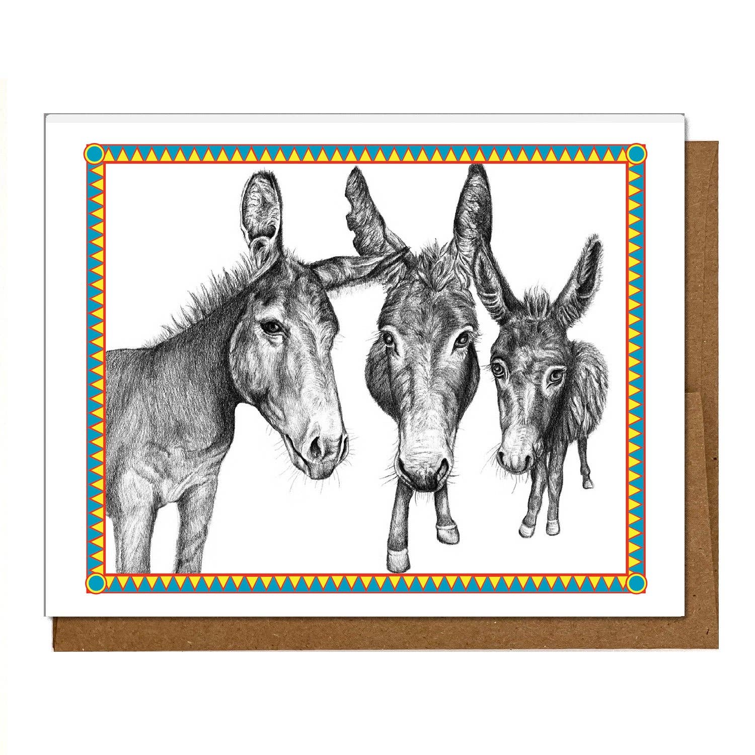 Woollybear Travels - Wholesale Stationery/Notecard Set - Donkey notecards- Pack of 64