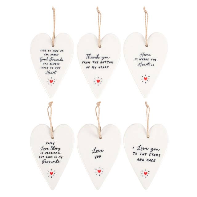 Something Different Wholesale – wholesale Sign – Set of 24 Valentine Heart Ceramic Mini Signs on Display2