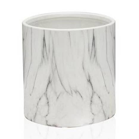 Indoor Ceramic Marble Pot, White for wholesale by Galore Home
