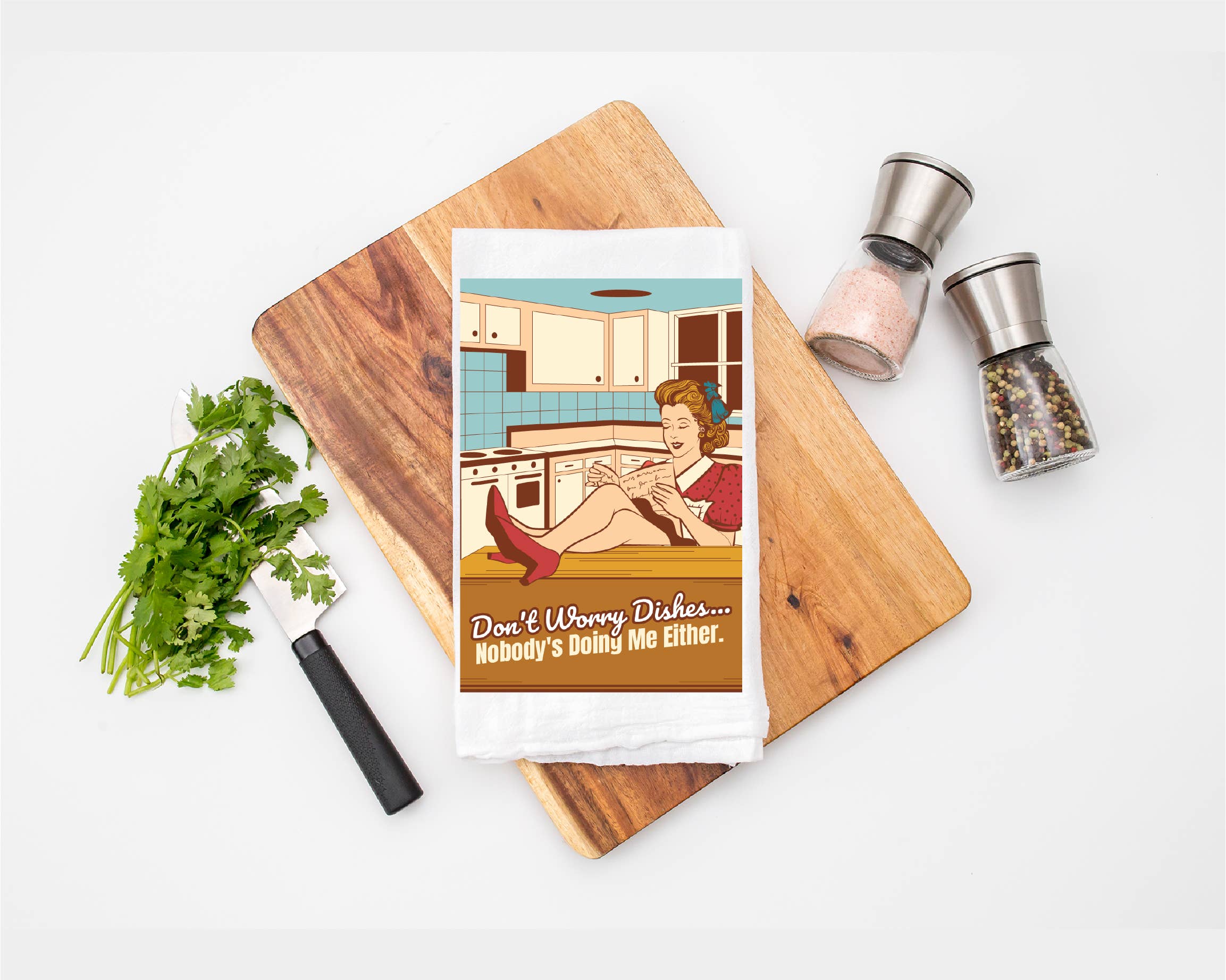 Calm Down Caren - Vendita all'ingrosso Strofinacci - Don't Worry Dishes... Nobody Doing Me, strofinaccio