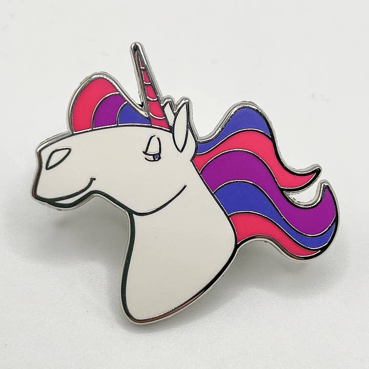 Geekly Whimsical - Wholesale Lapel Pin/Button - Pride-icorns! Pride Unicorn Enamel Pin - Bisexual0