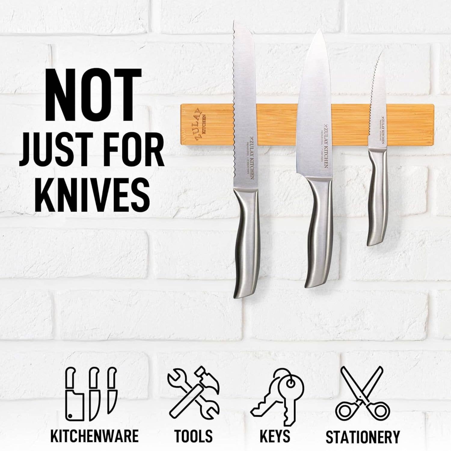 Zulay Kitchen - Vendita all'ingrosso Portacoltelli - Porta coltelli magnetico in legno con forte tenuta magnetica14