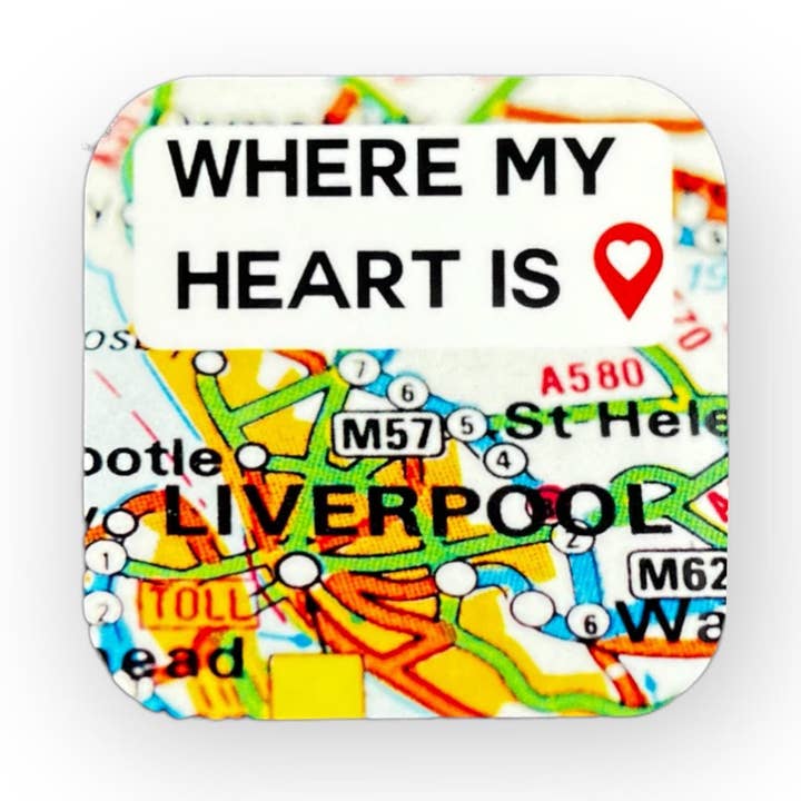 Where My Heart Is Liverpool Fridge Magnet for wholesale by Scouse Bird Shop