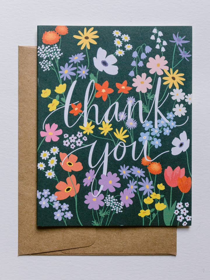 Bedankbriefje met bloemen voor wholesale door Brittany Fan