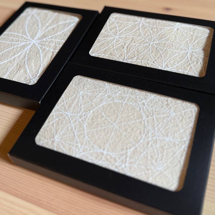 Crystal Grids - Wholesale Meditation Supplies - Seed of Life white ink, Crystal Grid Cloth, Alter Cloth13