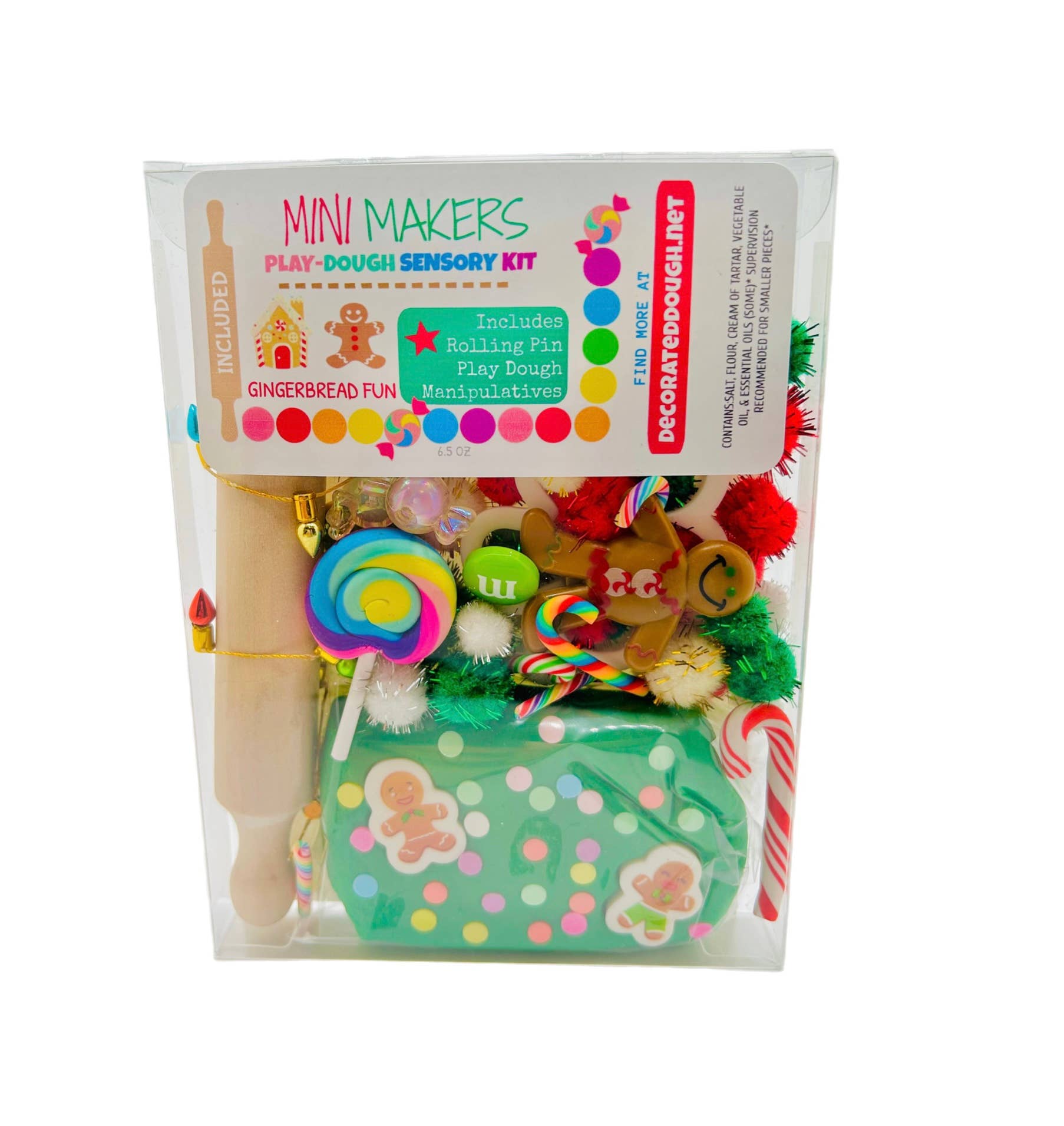 Decorated Dough - Wholesale Putty/slime – Child - Gingerbread Cookie Play Dough Sensory Kit