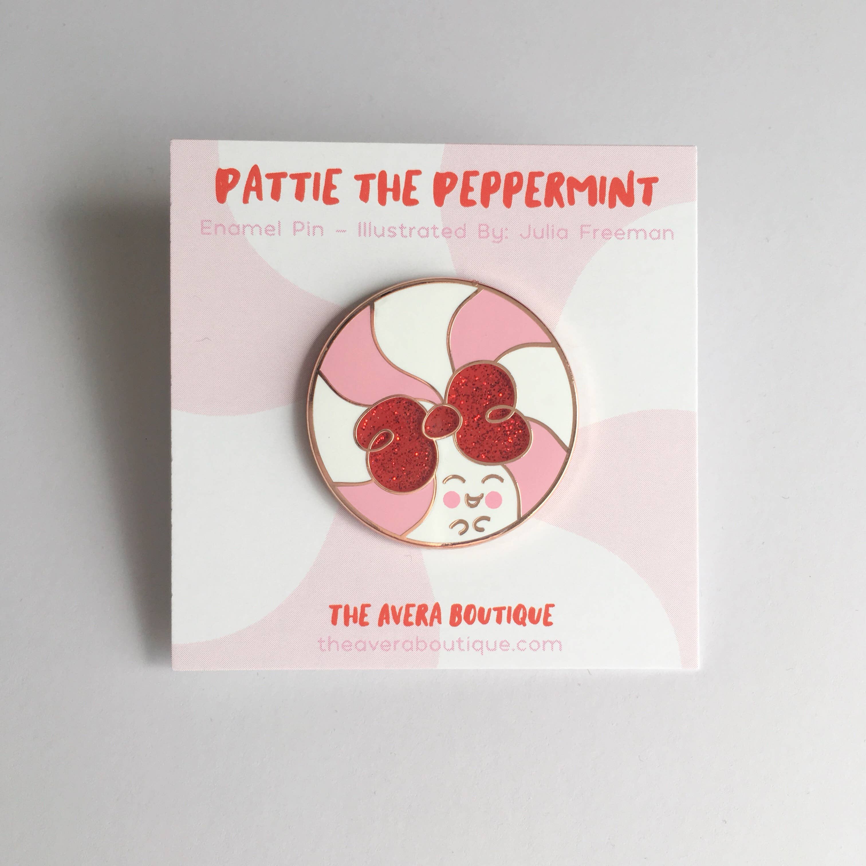 The Avera Boutique - Wholesale Lapel Pin/Button - Pattie the Peppermint Enamel Pin2