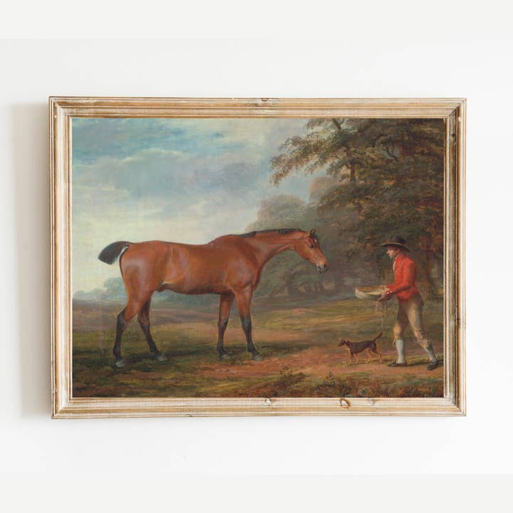 Horse & Stable Lad Antique Art Print for wholesale by Sea to Skye