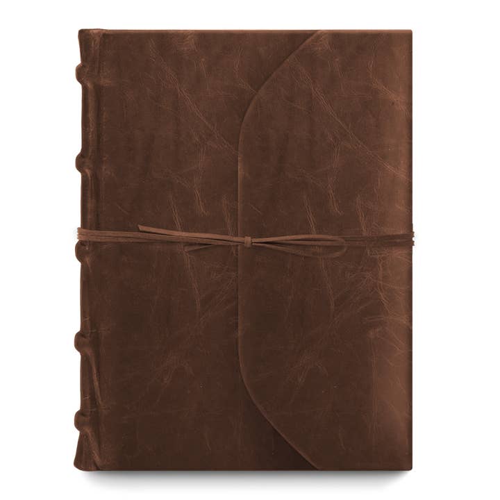 J6 Thick Journal (Full-leather bound with tie) for wholesale by Bomo Art Budapest