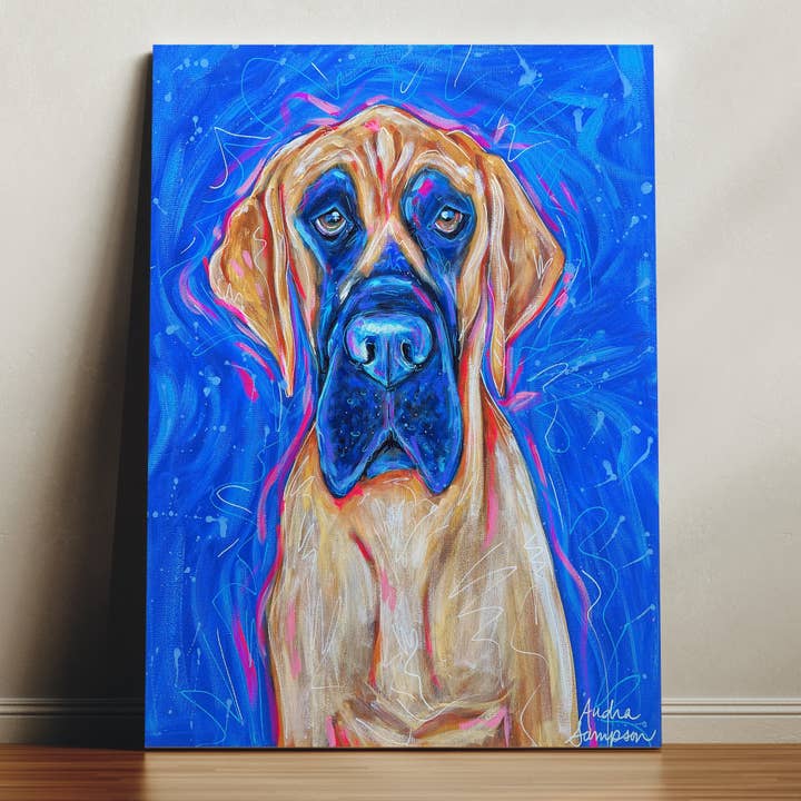 Great Dane Canvas Print - Dog Pet Art Painting for wholesale by Audra Style